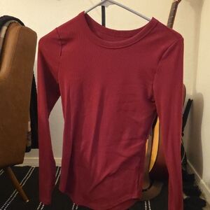 No Boundaries Women's Long Sleeve Top - Deep Red